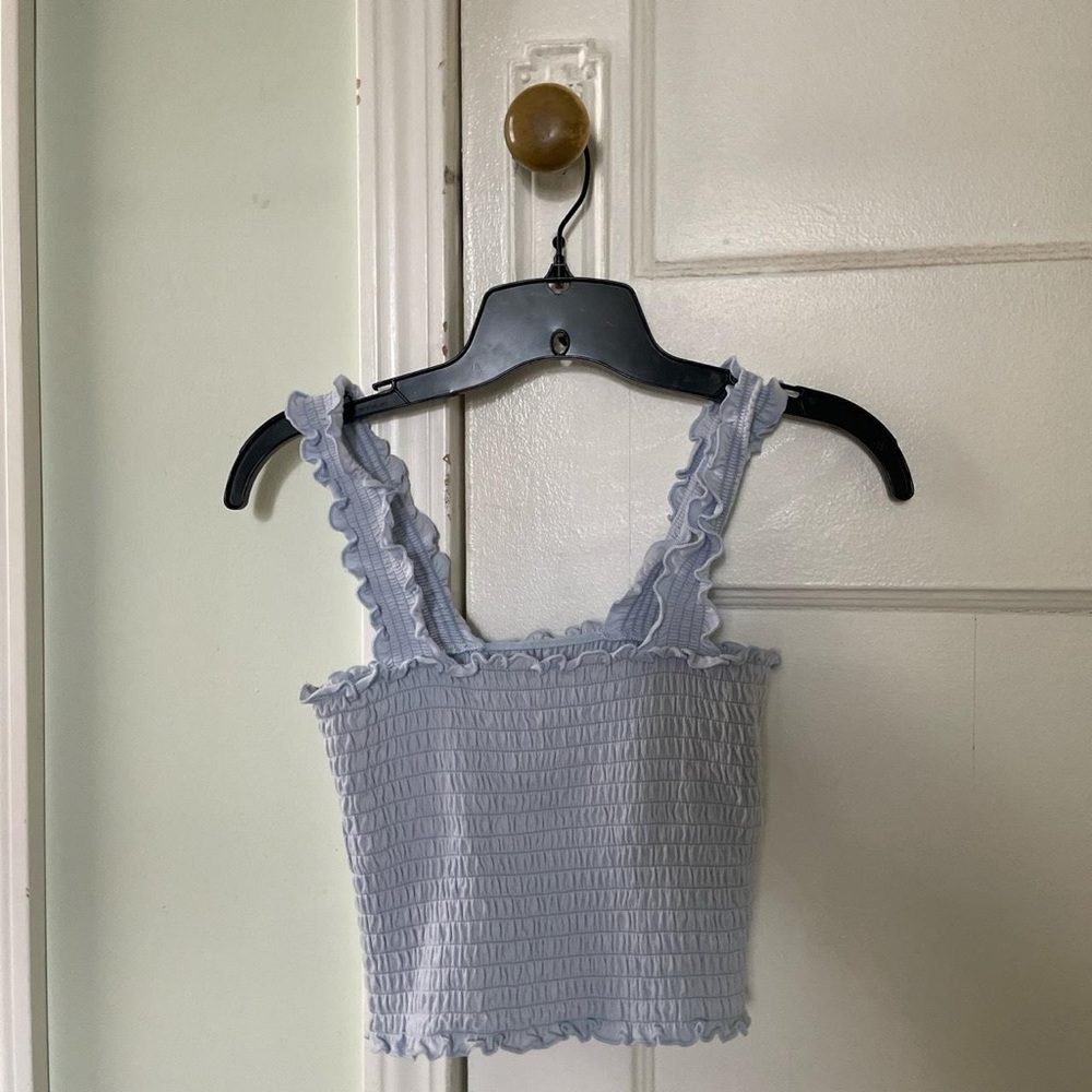 Hollister Blue Ruffled Crop